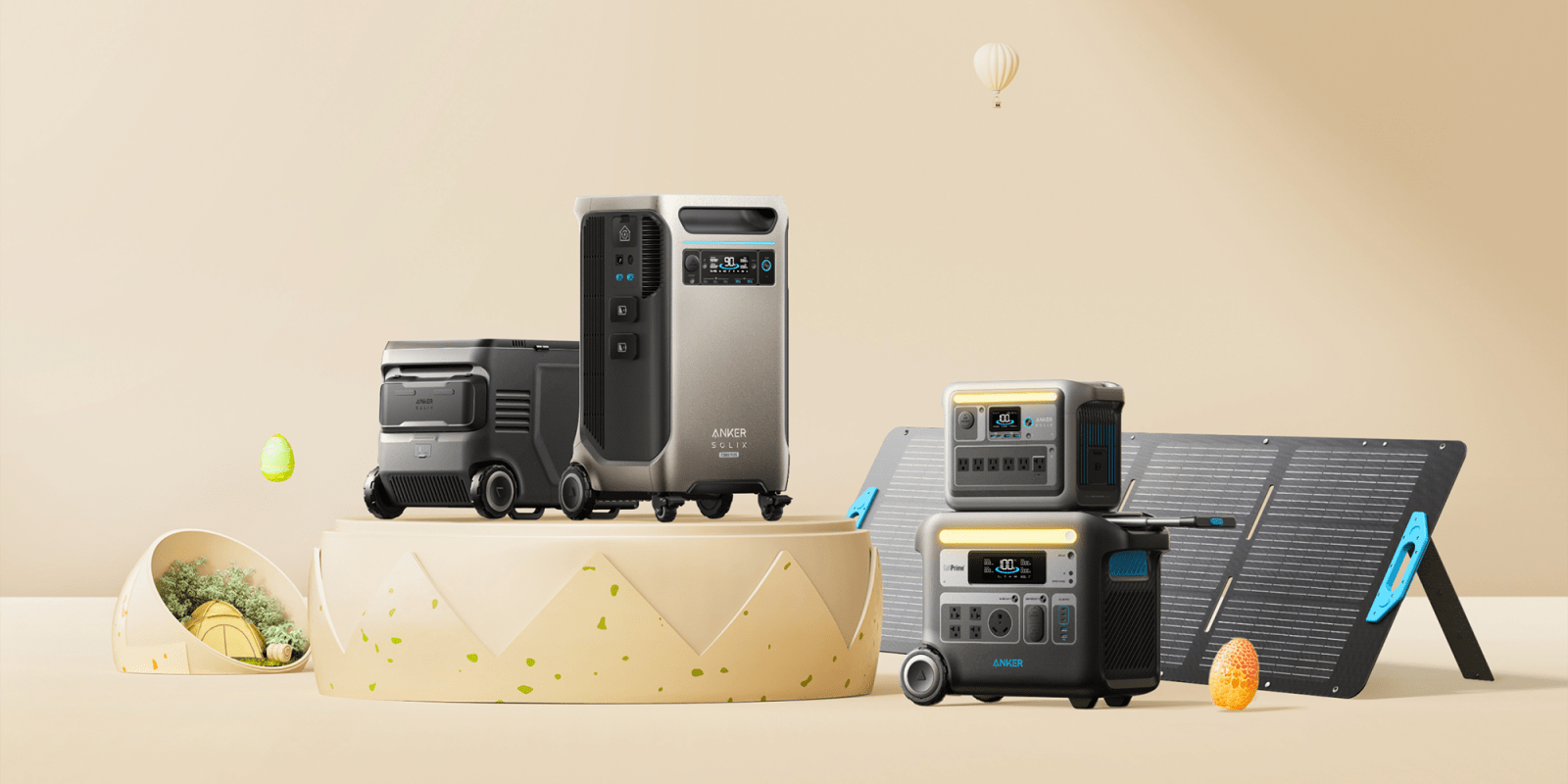 A group of robots on a podium