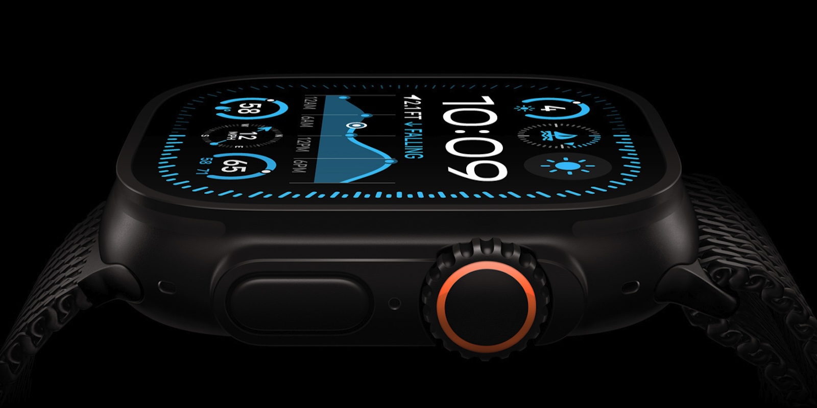 Black Apple Watch Ultra 2 Black Titanium Milanese Loop