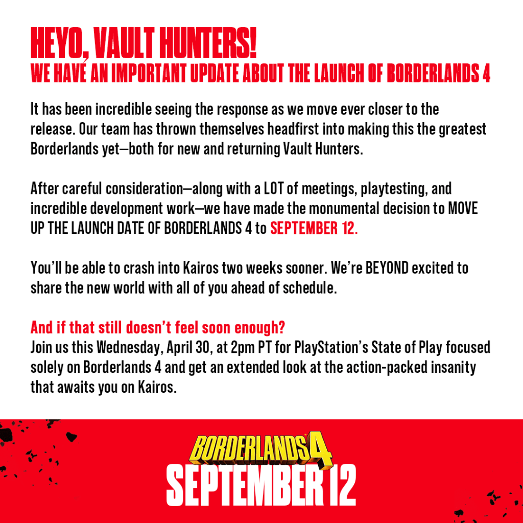 A red and white message