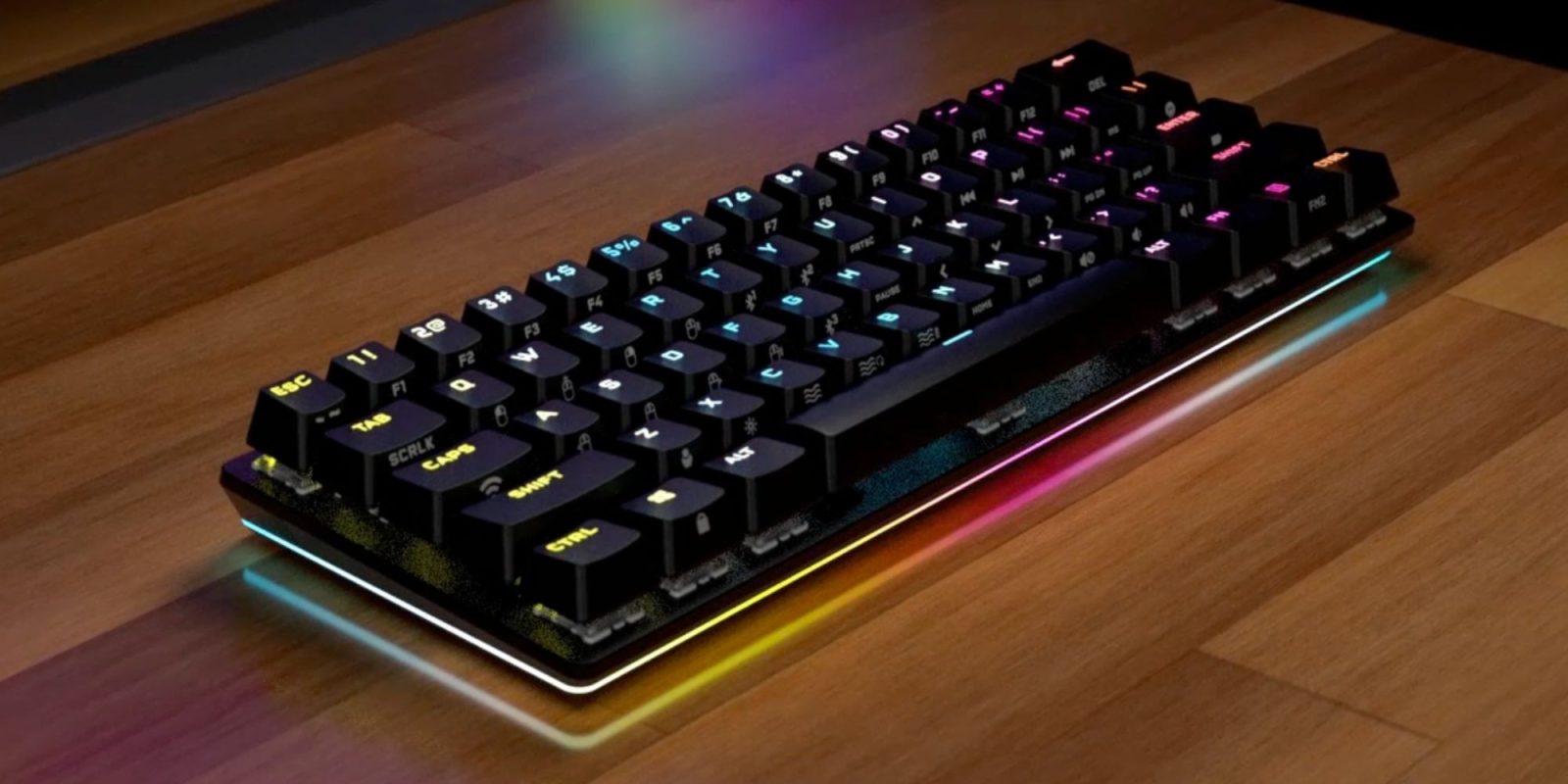 Image showing a render of Corsair's K70 Pro Mini gaming keyboard.
