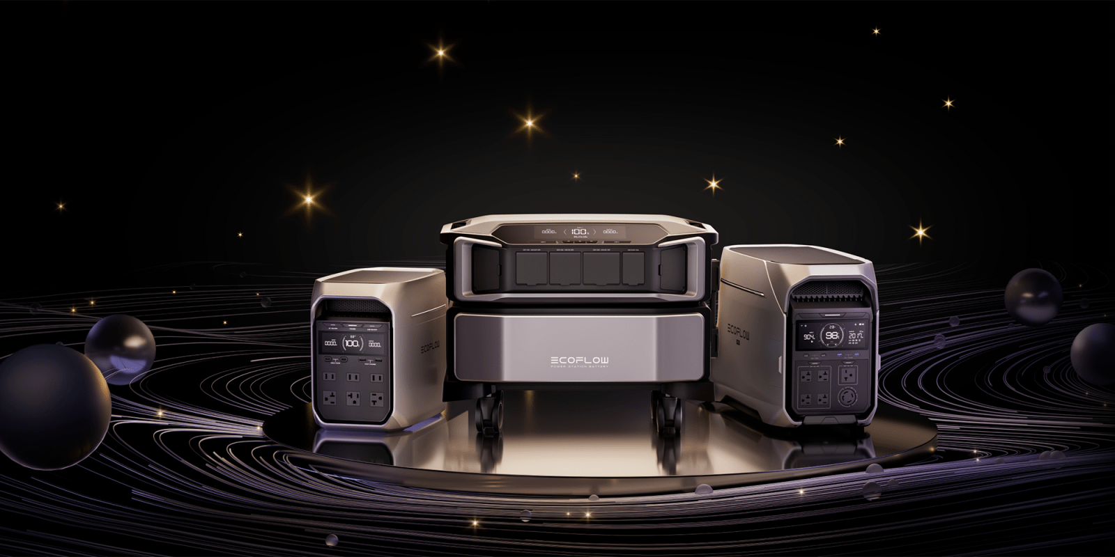 A computer equipment on a round surface