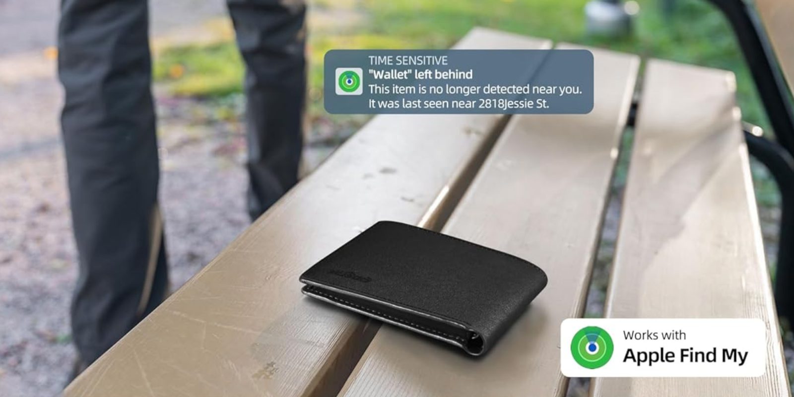 A wallet on a bench