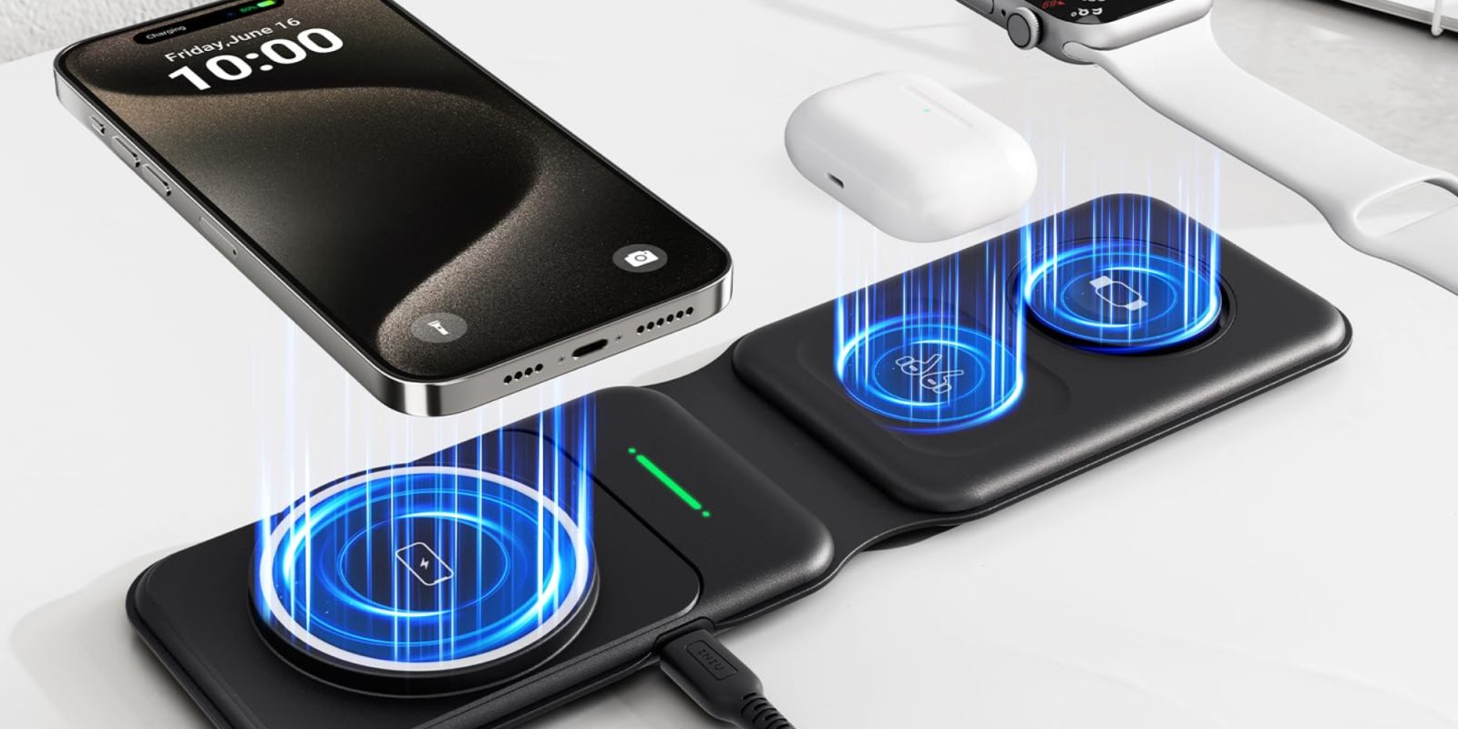 A cell phone with wireless charging pad