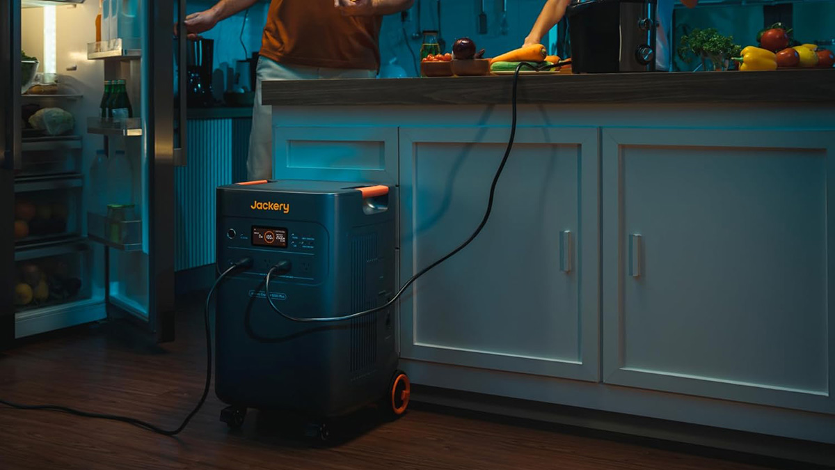 A machine with a black cord plugged into it