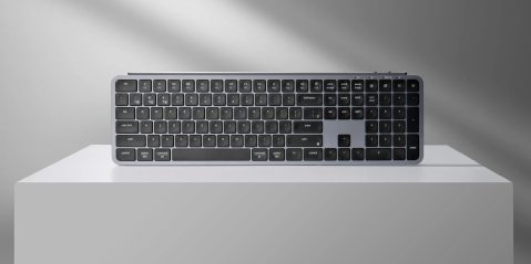 A keyboard on a table