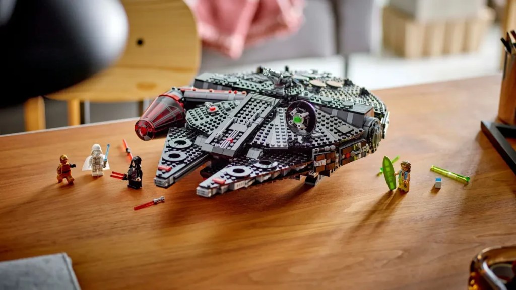 A toy spaceship on a table