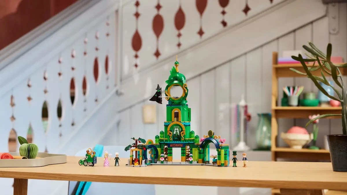 A toy building set on a table