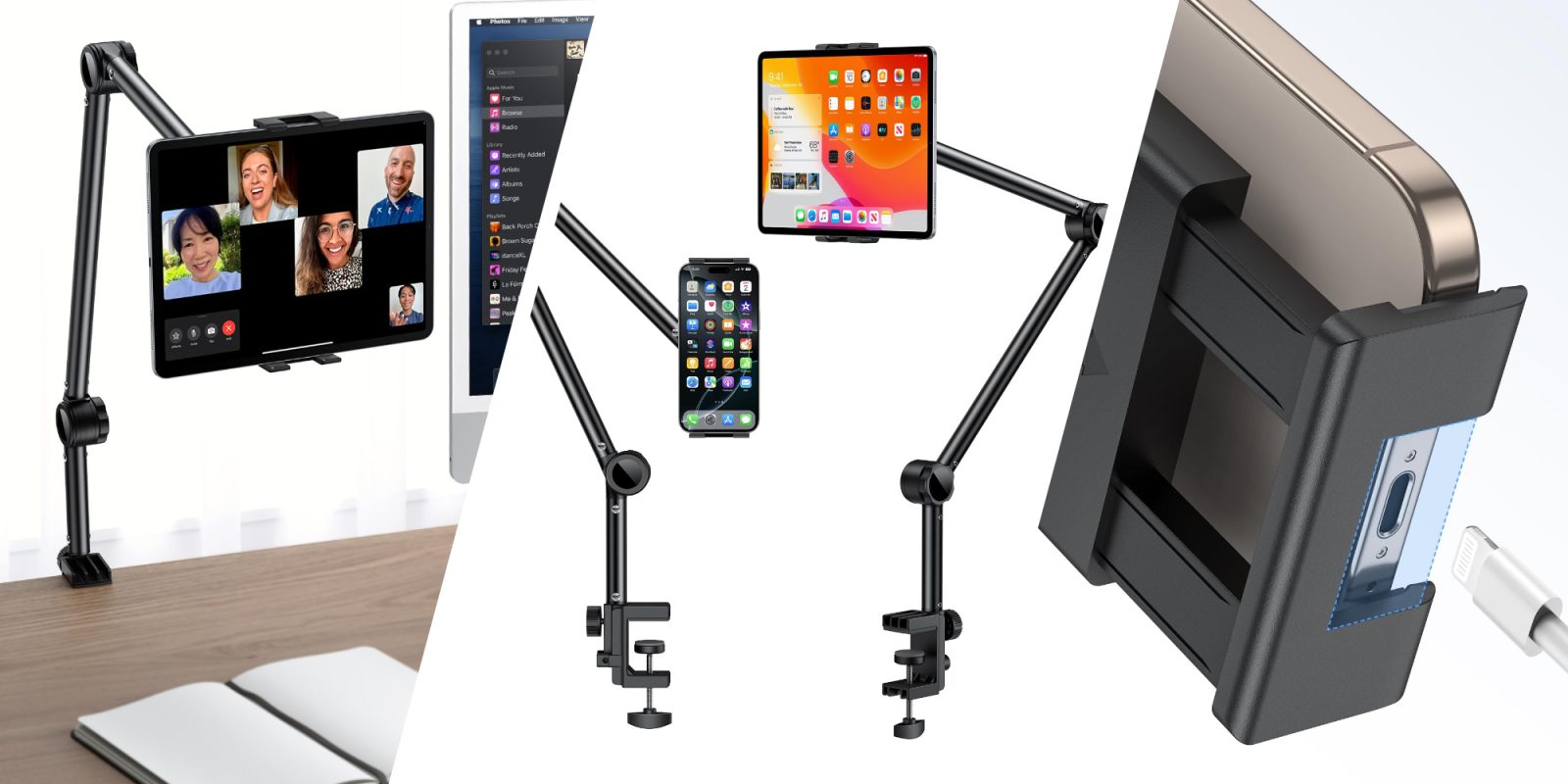 A collage of a computer and a tablet