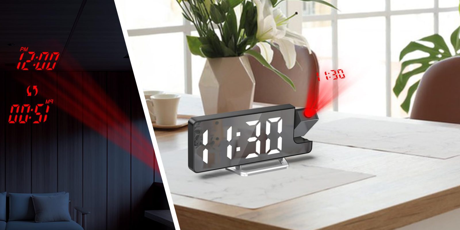 A digital clock on a table