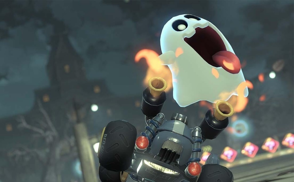 A cartoon character with a ghost coming out of it