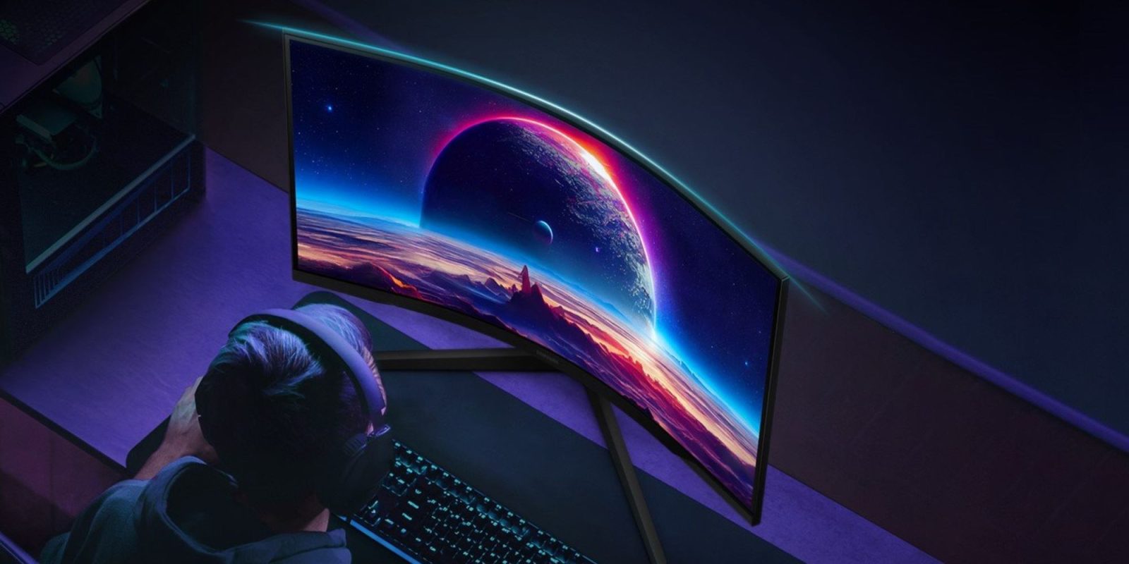 Image showing a person using a gaming monitor.