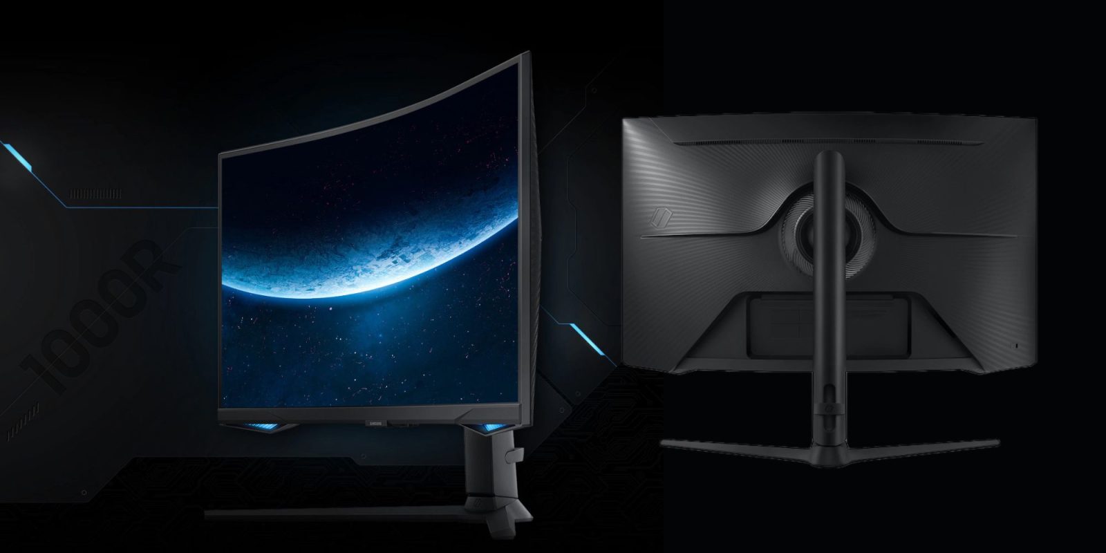 Image showing renders of Samsung's Odyssey G65B gaming monitor.