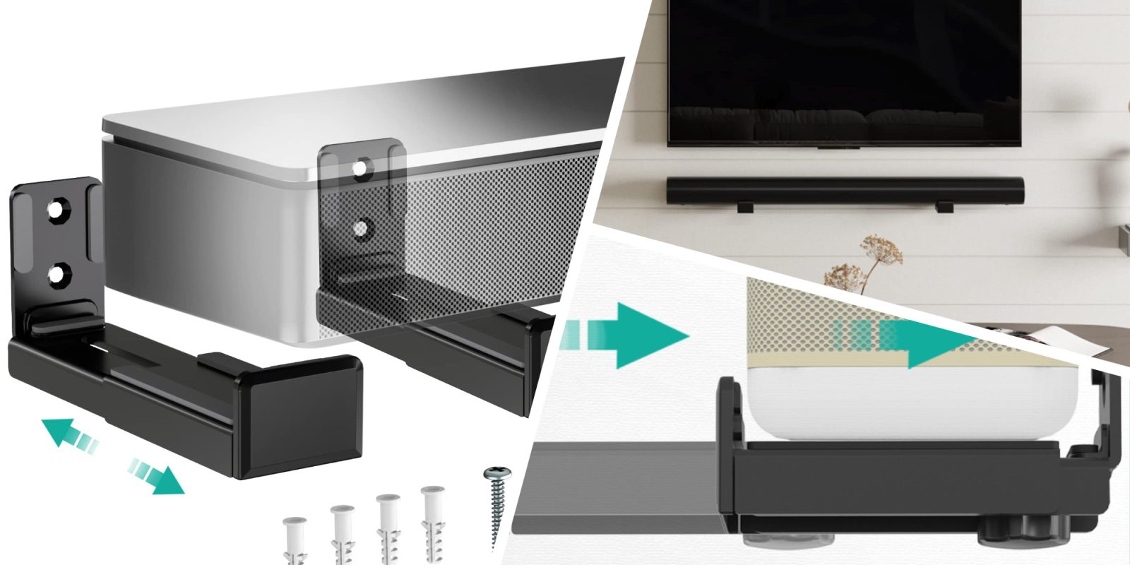 A collage of a tv bracket