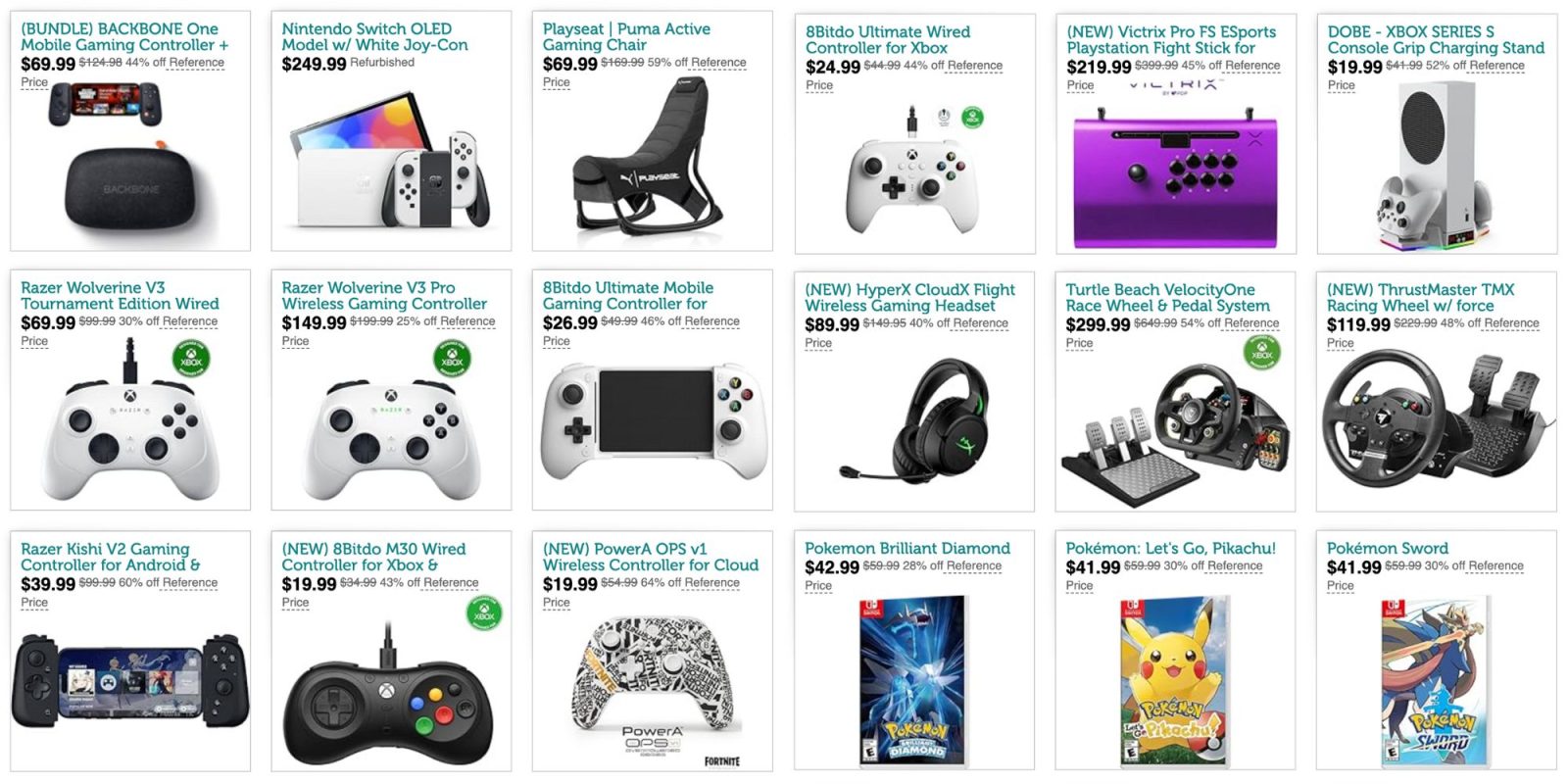 Image showing a bunch of listings from Woot.