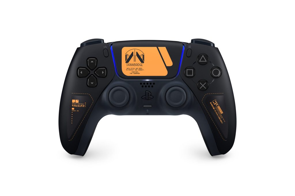 A black and orange video game controller
