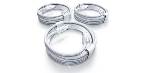 A group of white cables