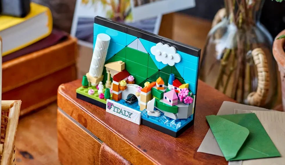 A toy block on a table