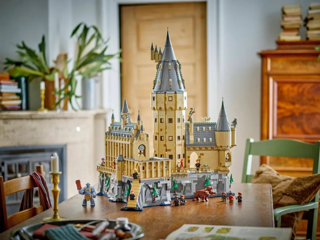 A toy castle on a table