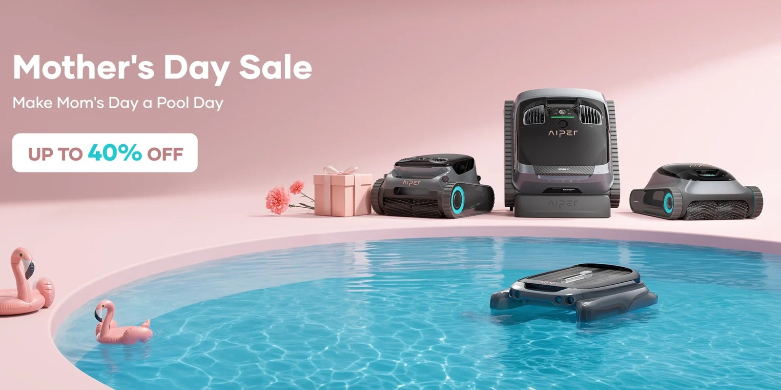 A robot swimming in a pool