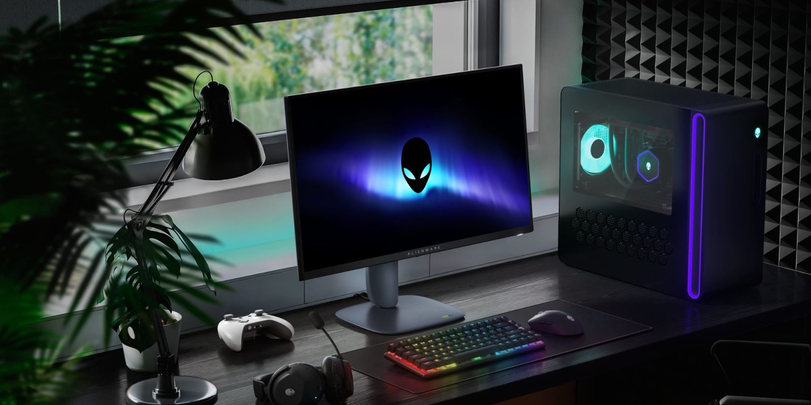 Image showing an Alienware gaming monitor on a desk.