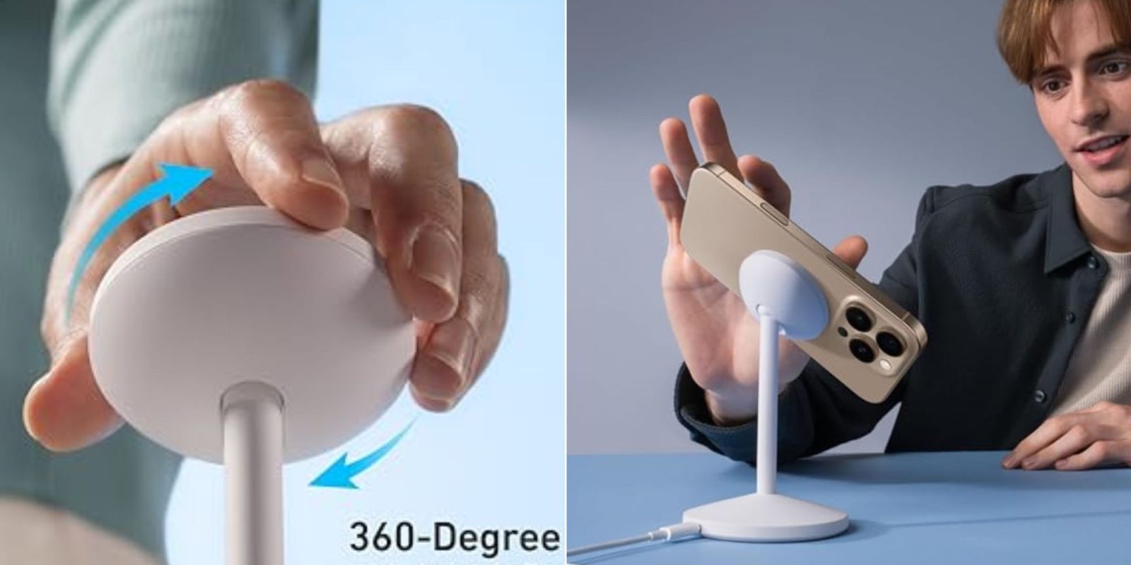 Image showing renders of Anker's 360-degree rotating charging stand.