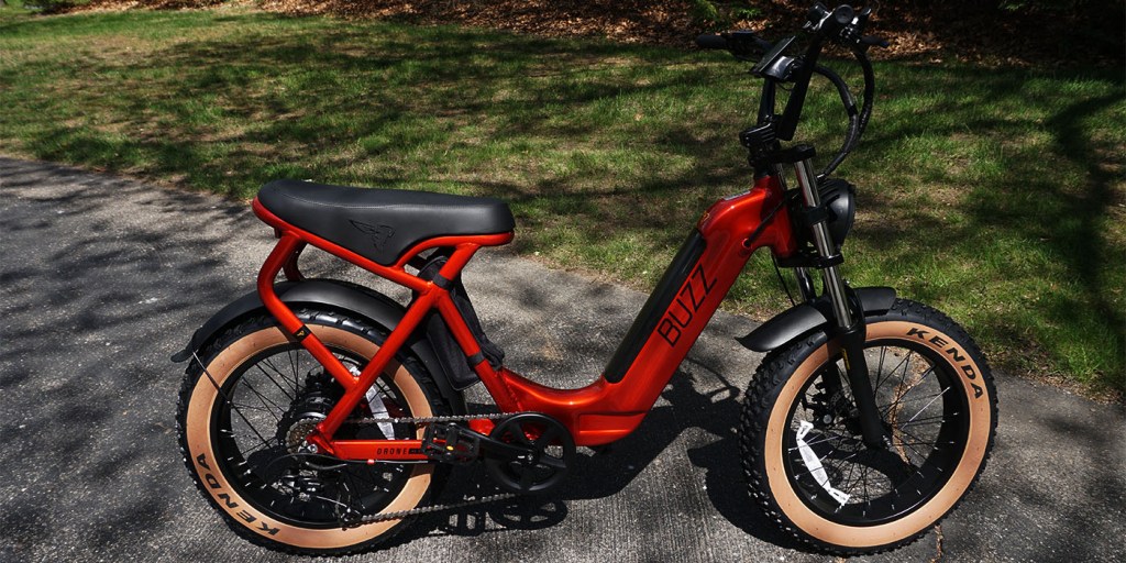 A red and black electric bike