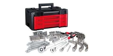 A toolbox with a set of tools
