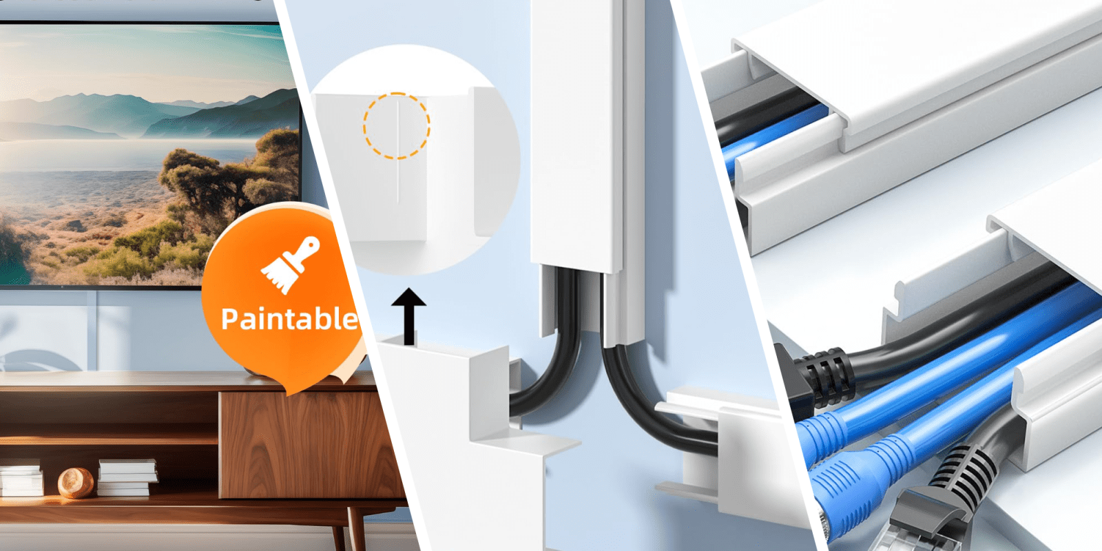 A collage of different types of electrical wires