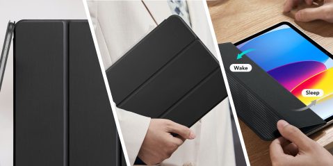 A close up of a person holding a tablet