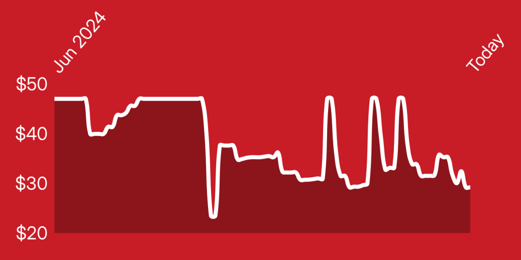 A line drawing of a city