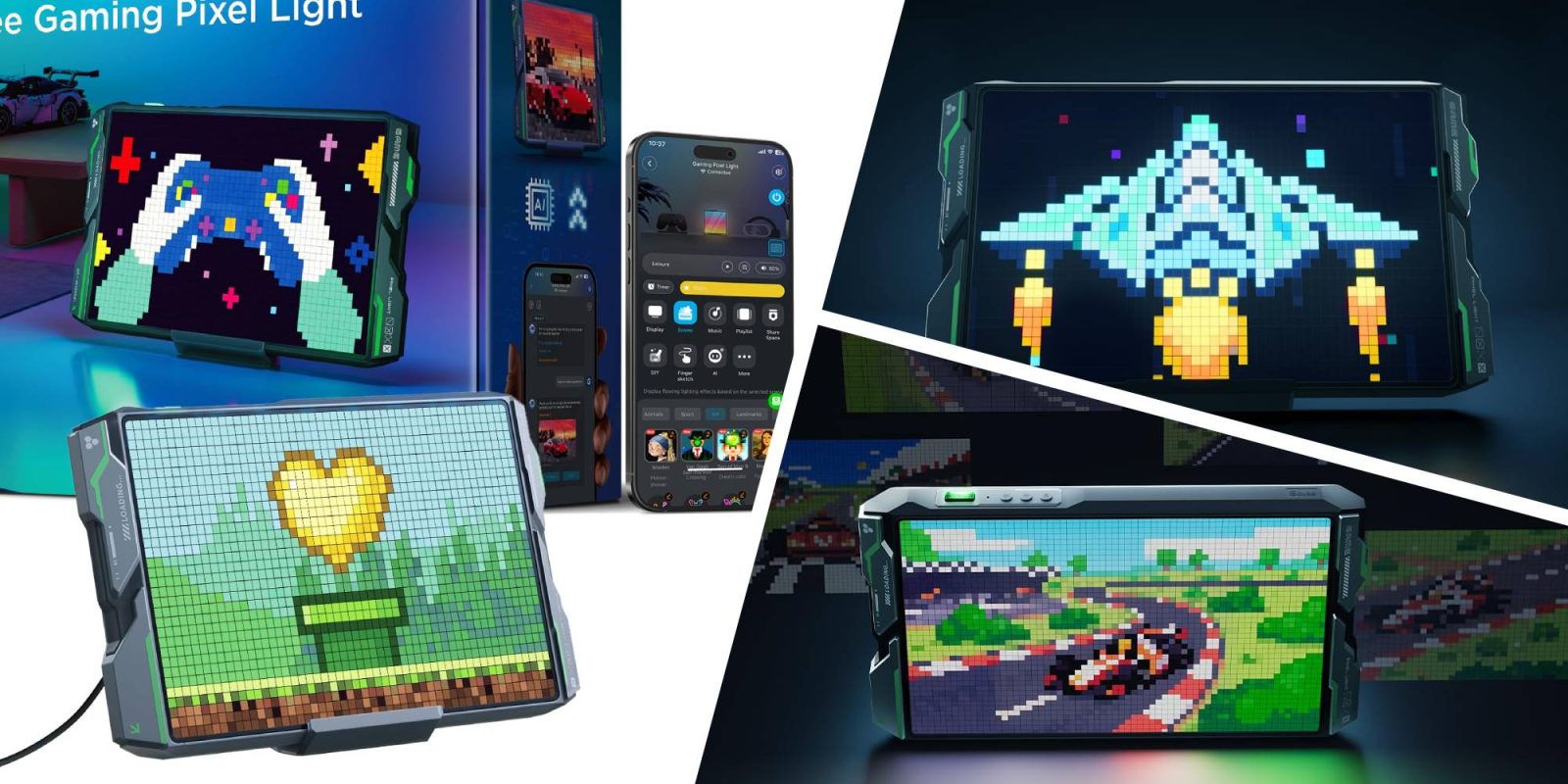 A collage of a video game