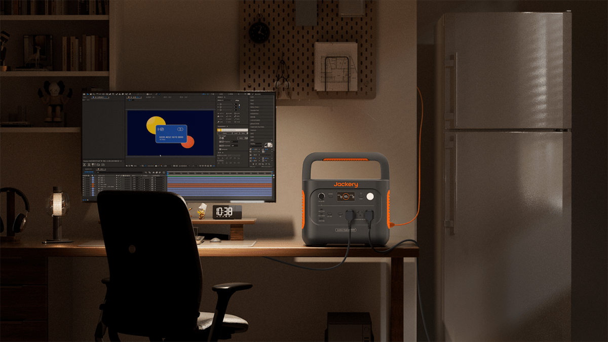 A computer on a desk