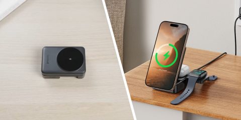 A phone and a wireless charger