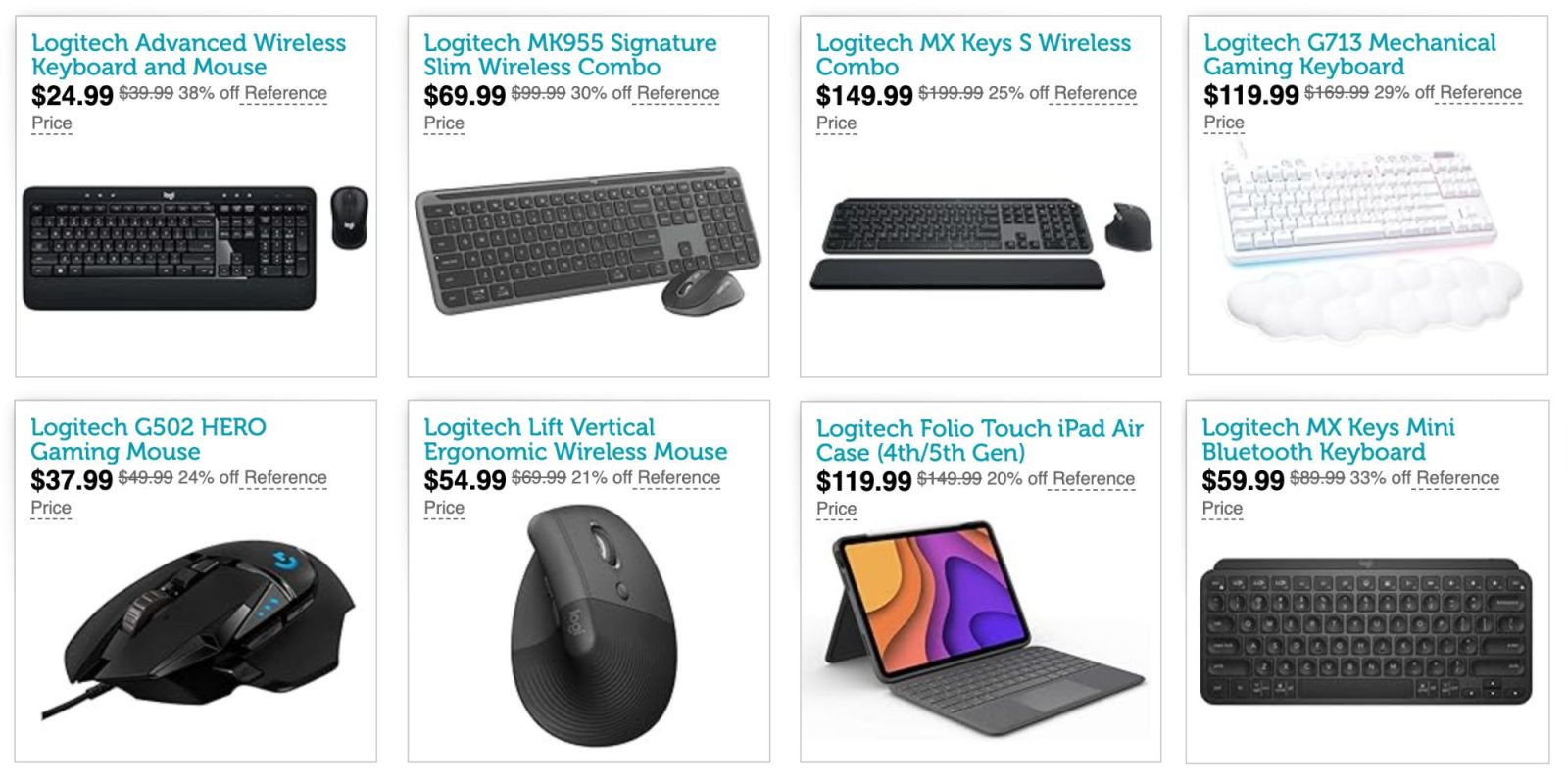 Image showing listings from Logitech's Woot sale.