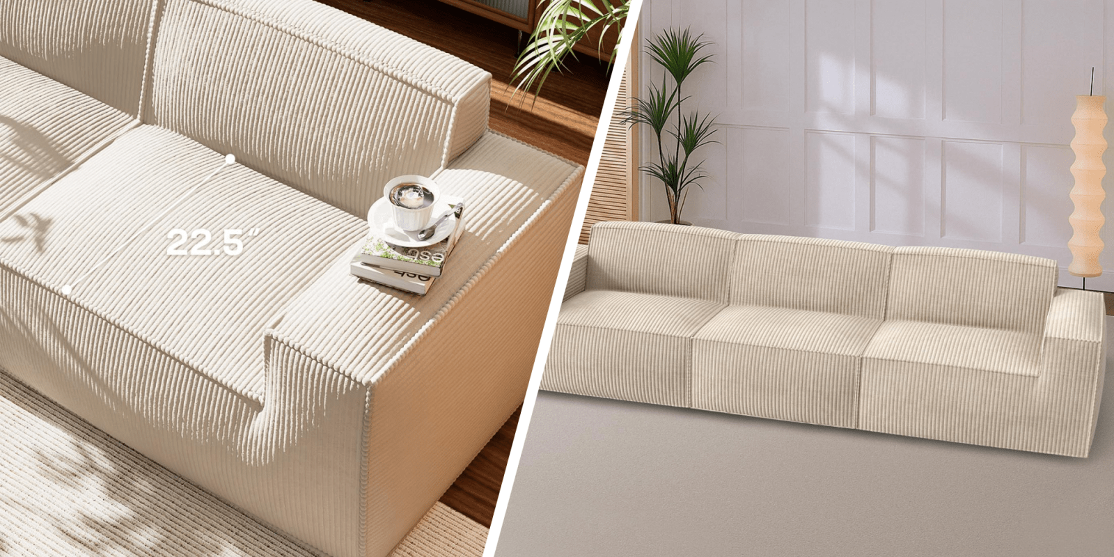 A close up of a couch