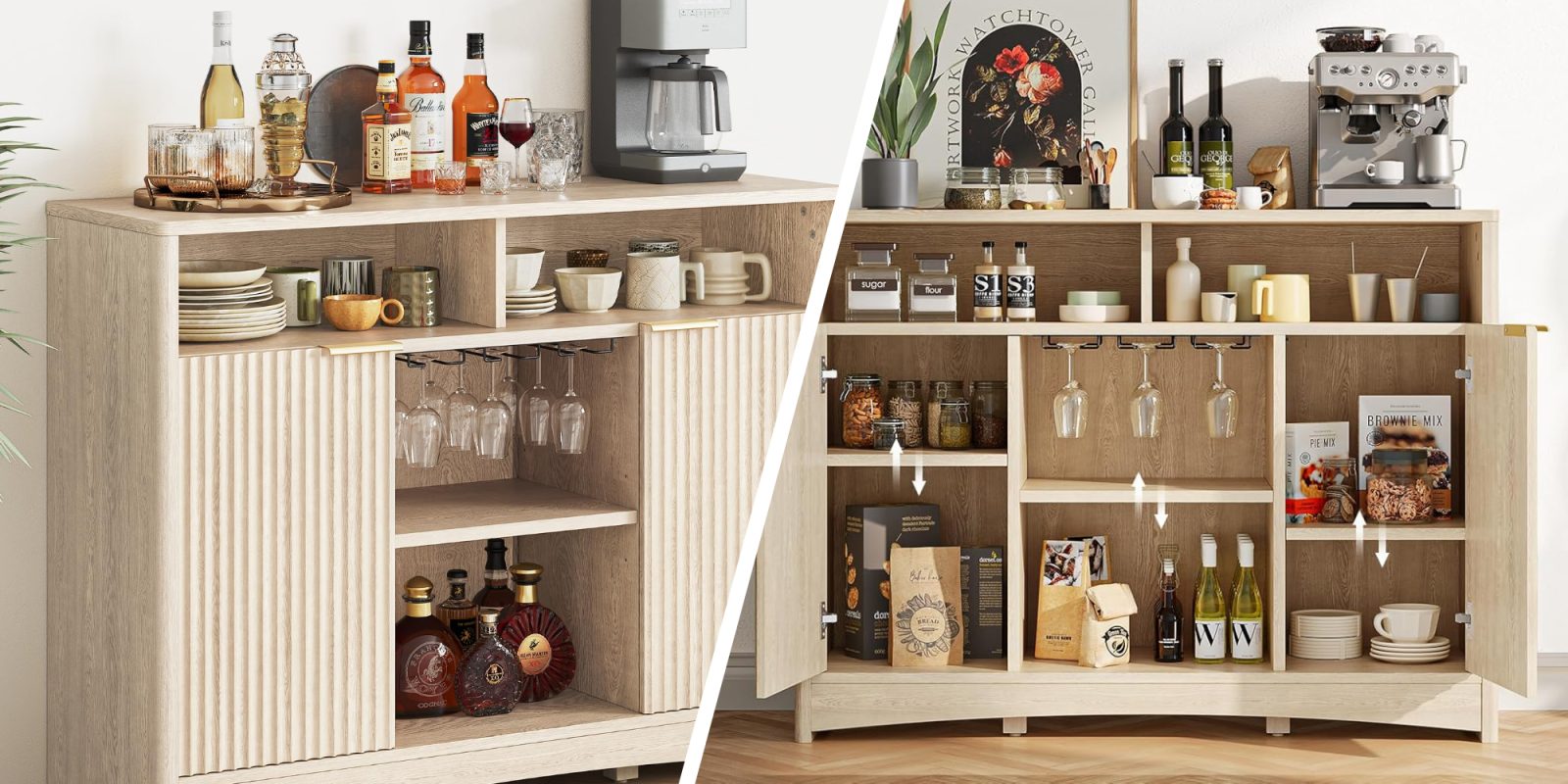 A shelf with different items on it