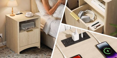 A collage of a woman lying on a bed