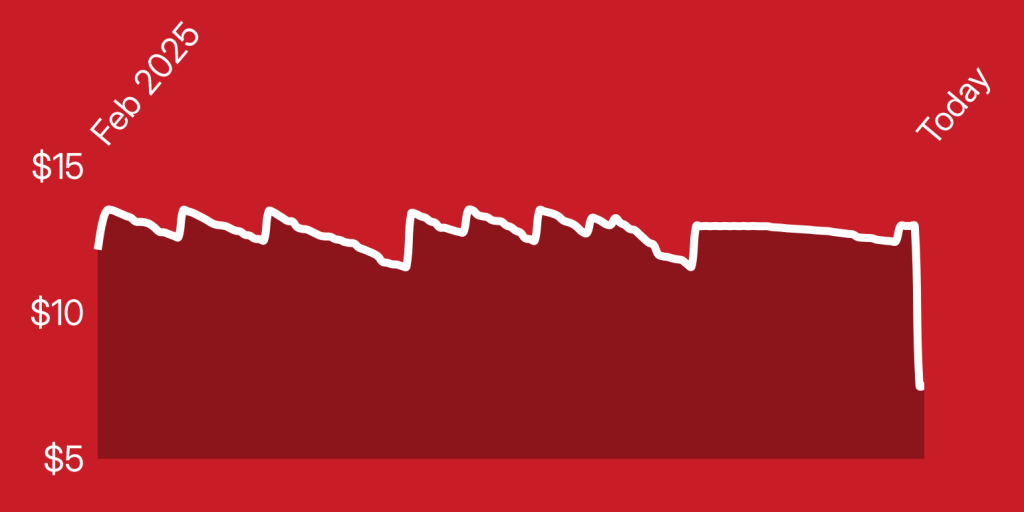 A line drawn on a red background