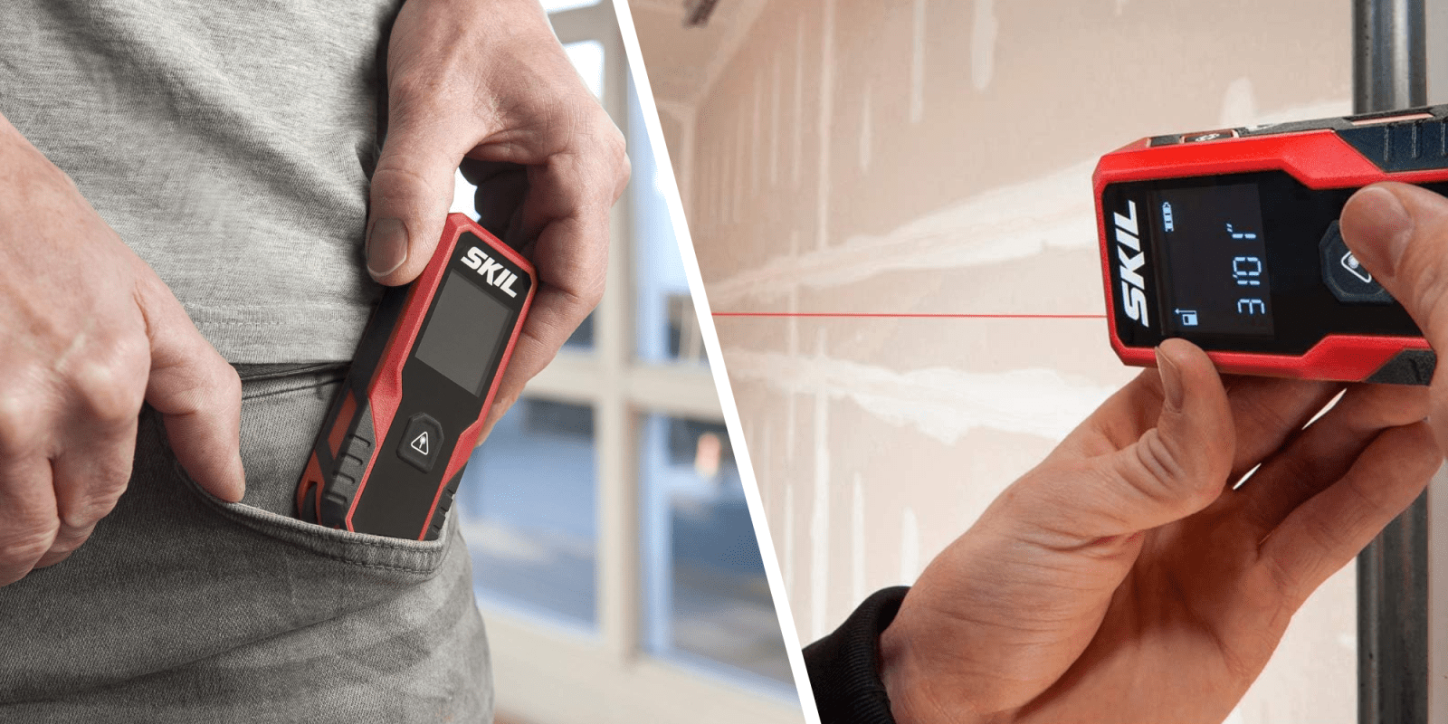 A person holding a device in their pocket