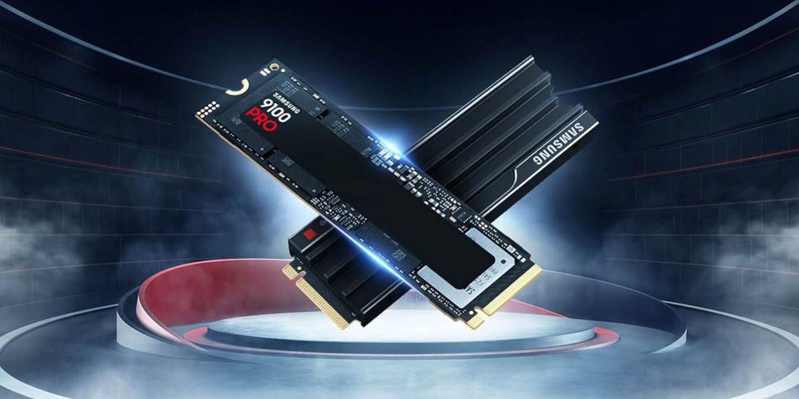 Image showing a render of Samsung's 9100 Pro SSD.