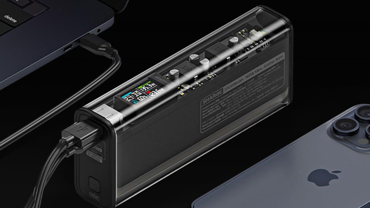 A black power supply with a clear cover