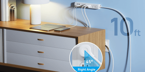 A white rectangular object with a white cord attached to it