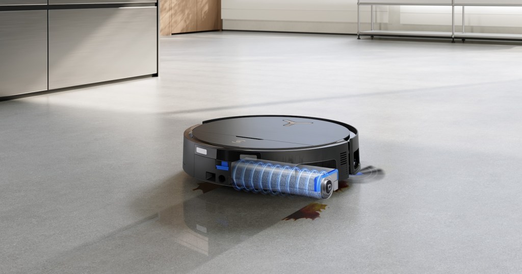 A robotic vacuum cleaner on the floor