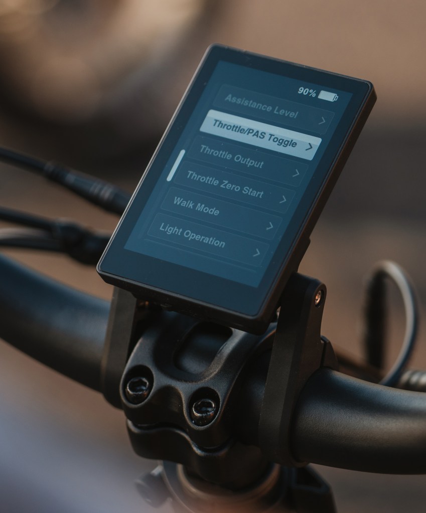 A device on the handlebars of a bicycle