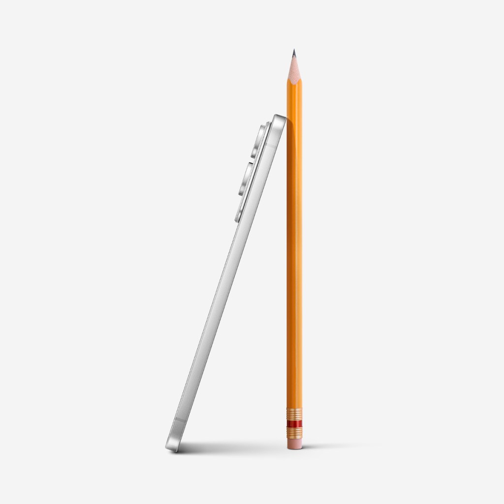 A pencil leaning against a white pencil