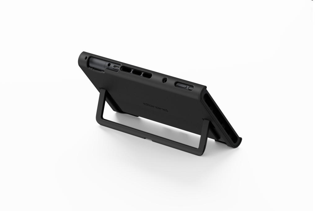 A black rectangular device with a black handle