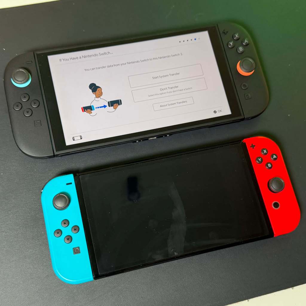 A two gaming devices on a table