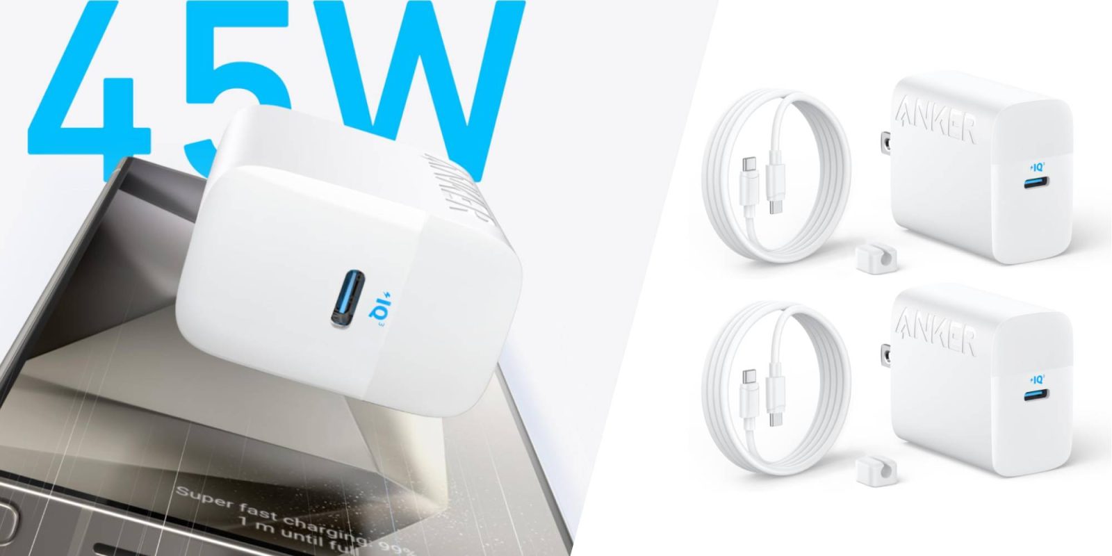 A white charger with a usb port