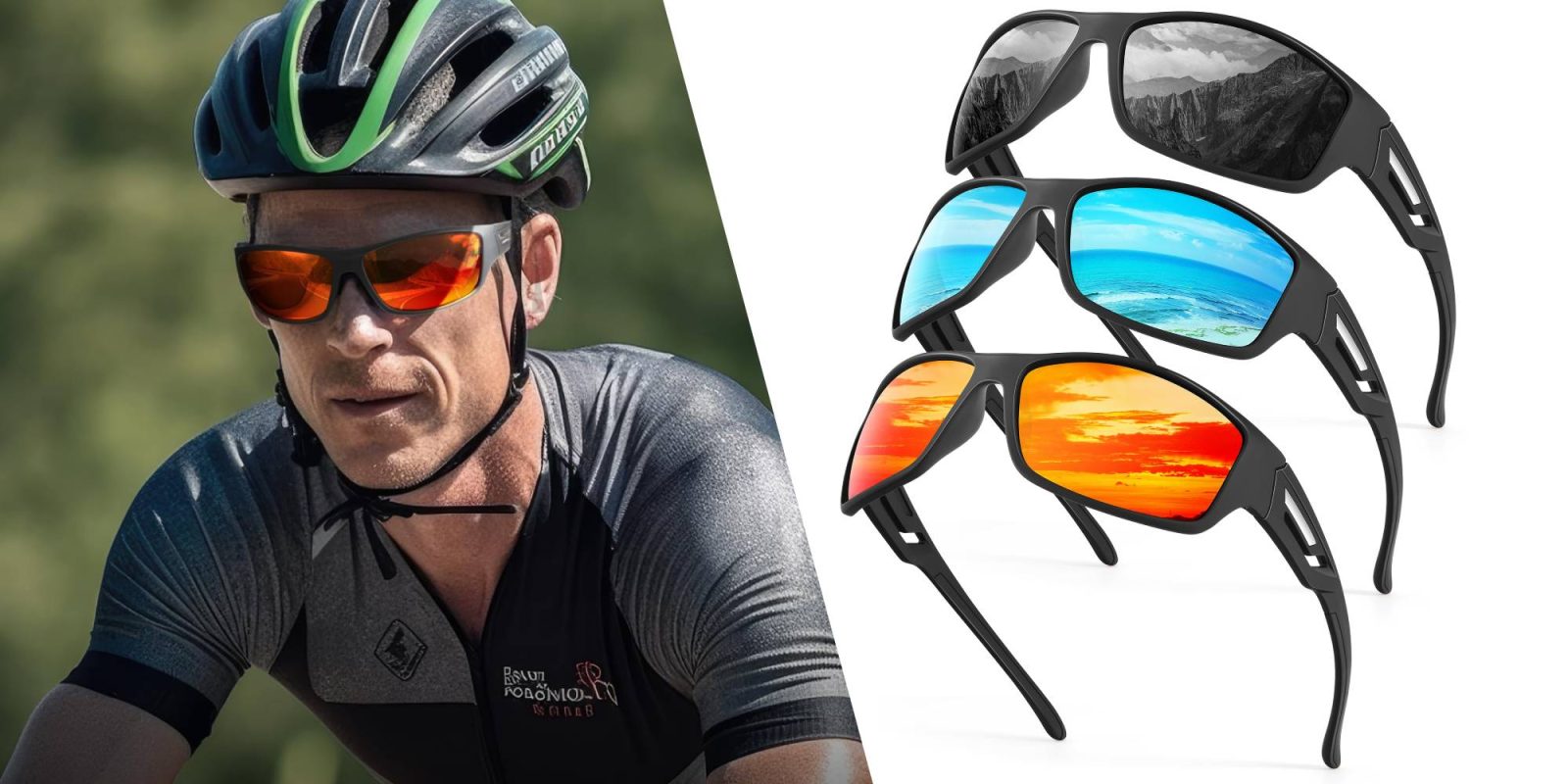 A man wearing a helmet and sunglasses