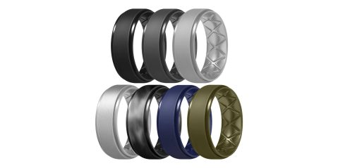 A group of rings with different colors